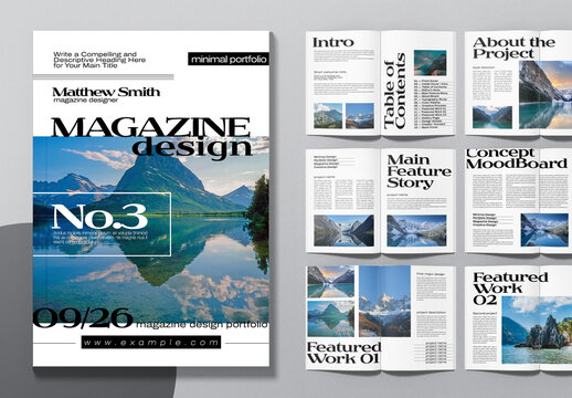 Minimal Travel Photography Magazine Design Template