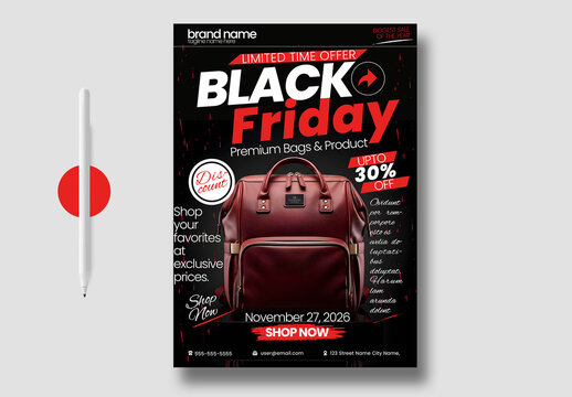 Luxury Bag Black Friday Shopping Promotion Flyer