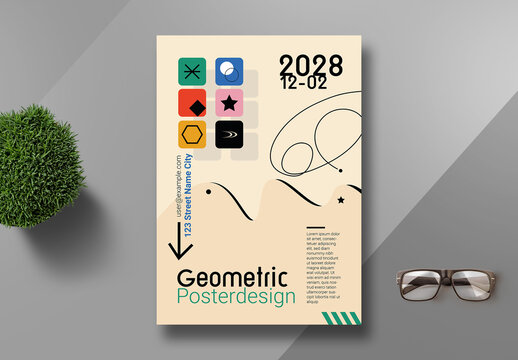 Poster With Abstract Geometric Shapes