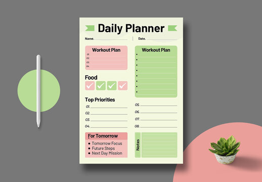 Professional Daily Planner Design Layout