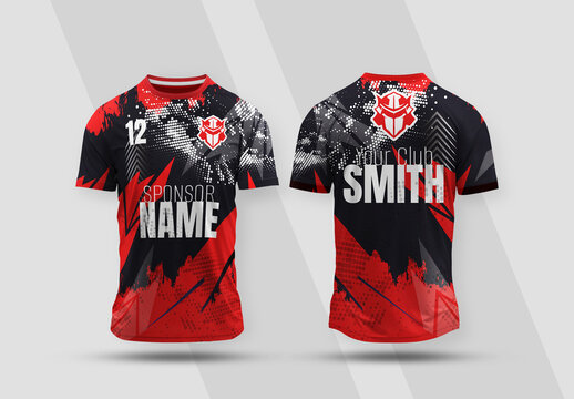 Sports Jersey Design Red And Black Color