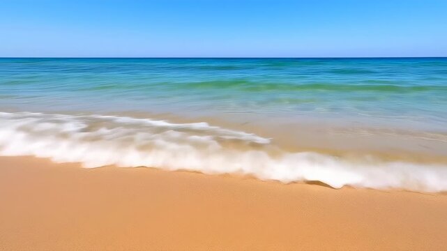 Gentle ocean waves lapping at a sandy beach
