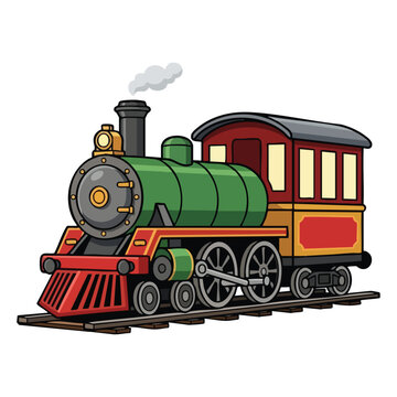 3D Cartoon Steam Train Isolated