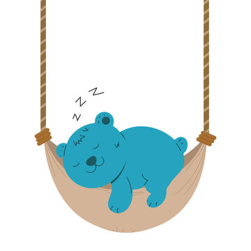 vector illustration of a cartoon blue bear for boy