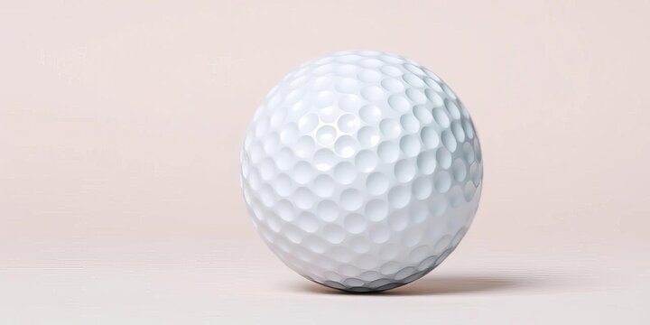 Close-up of a dimpled golf ball against a neutral background,   distance,   precision