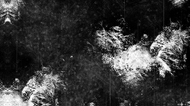 grunge background Distressed white paint smudges spread unevenly over a dark rough surface seamless loop
