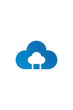 Abstract blue cloud data storage icon for modern business branding