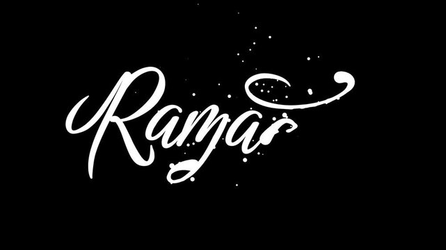 Animated white ramadan cursive calligraphy isolated on transparent background