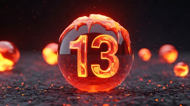 Friday the thirteenth horror concept with glowing number thirteen