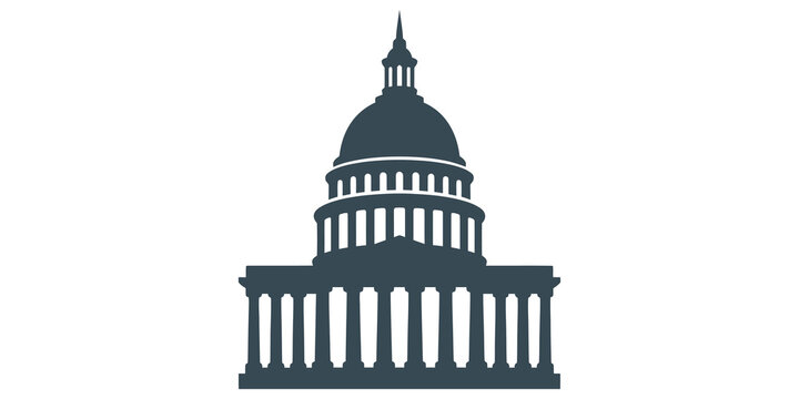 Capitol building dome silhouette icon representing government architecture and political institutions.