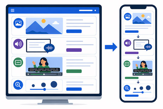 Responsive page reading order accessibility illustration