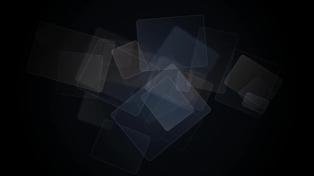 Abstract motion background, with floating transparent, rectangles and soft glow
