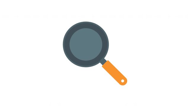 Set of frying pan icons arranged in grid on transparent background