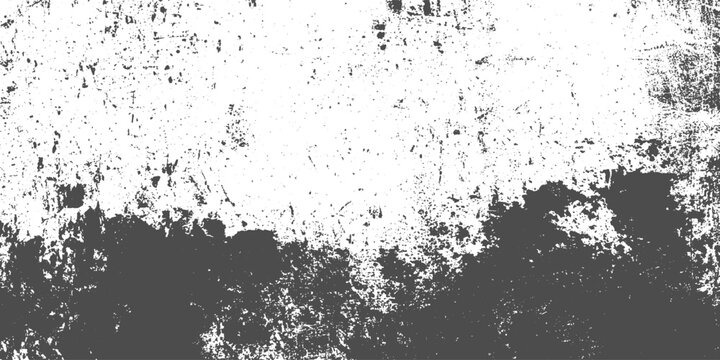Monochrome Grunge Texture with Rough Cracks, Scratched Details, Dust Speckles, Distressed Noise and Vintage Vector Background.