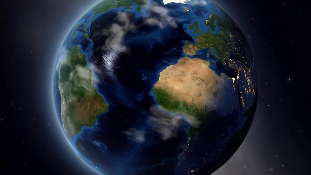 Earth Zoom In to Oum El Bouaghi Algeria From Orbit