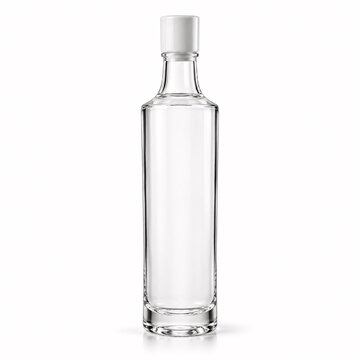 Clear glass bottle with white cap