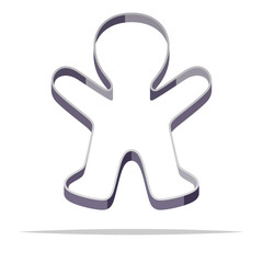 Fototapeta premium Gingerbread cookie cutter shape vector isolated illustration