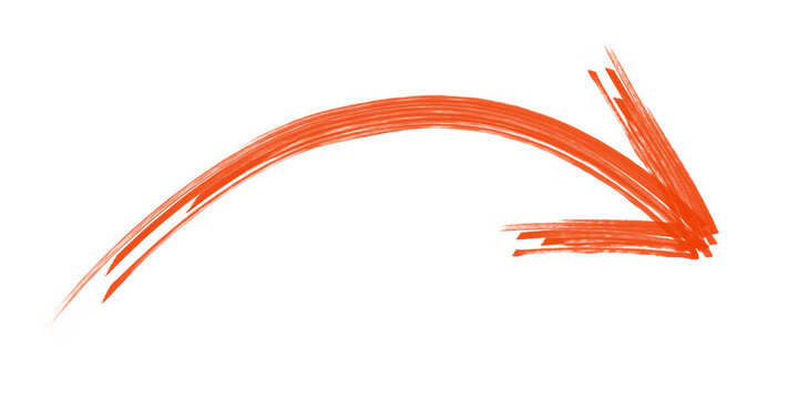 Hand Drawn Arrow Marker Isolated on Transparent Background PNG.