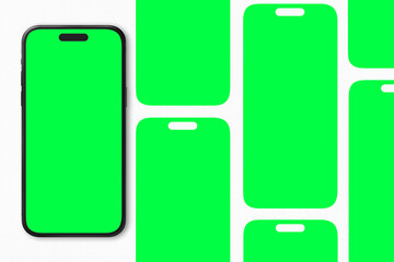 Obraz premium Vibrant blank smartphone screen photo, suitable as mockup