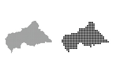 Obraz premium Central African Republic Dotted Map Set Halftone Pixel Vector