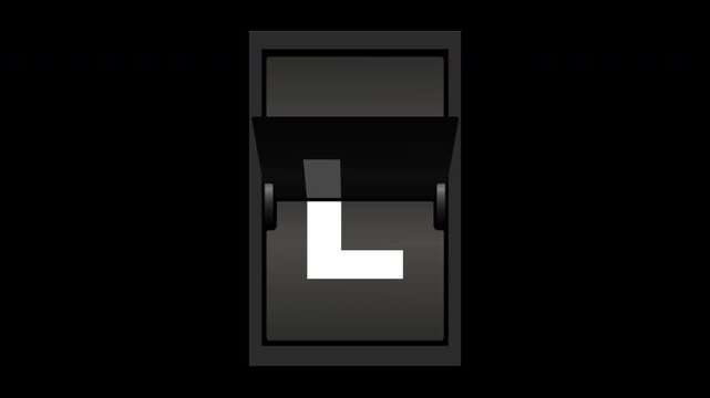 反転フラップ式表示_Split flap display Animation　AtoZ
懐かしのパタパタ表示板、各文字1フレーム静止ループ使用も可能。背景透過。