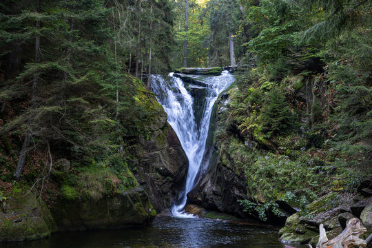 The Kamienna mountain river in the Karkonosze Mountains, Giant Mountains,, a mountain range located in Poland and the Czech Republic.