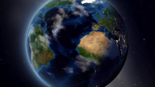 Satellite Zoom from Space to Limerick Ireland on Globe