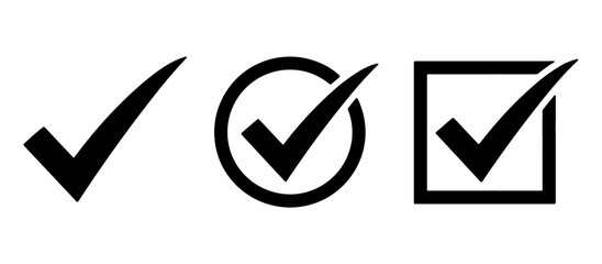 Check Mark Icon Set. Approval Tick Symbols for Website, Mobile App and User Interface Design. Vector Illustration. © Human