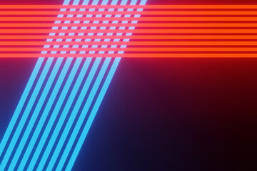 Red and blue neon lights on black background © Abstractory Visuals