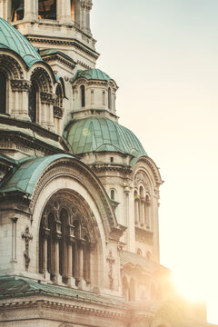 Alexander Nevsky Cathedral in Sofia at golden hour