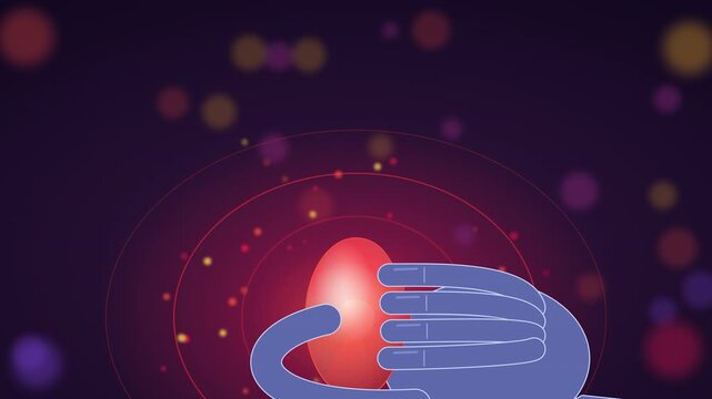 Multicolored stress ball squeezed with red hot energy seamless loop