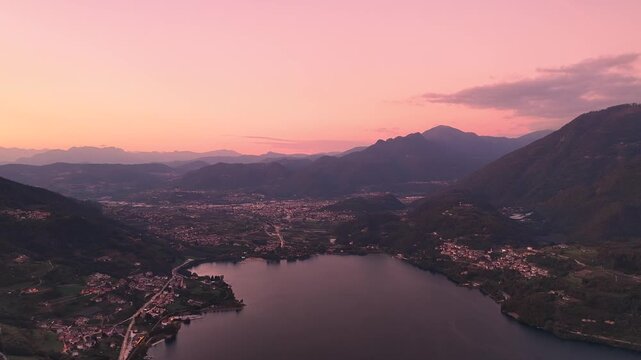 Lake Caldonazzo and Pergine Valsugana surrounded
