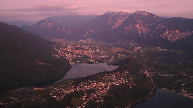 Lake Levico and Alpine villages