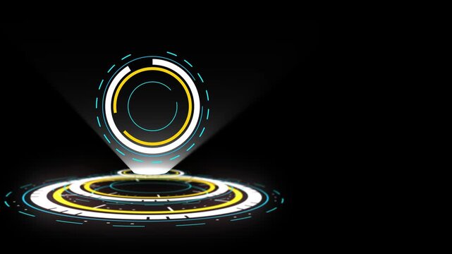 Sql database management system hud interface with digital network and cybernetic circular data visualization