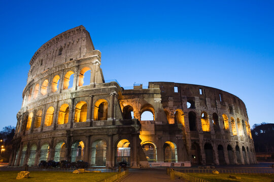 Italy, Rome, Colosseum at night