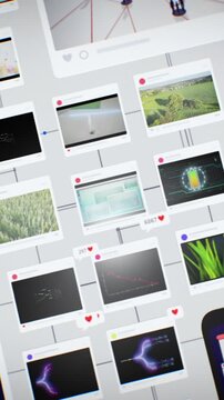 Vertical Metaverse Network with Floating Social Media Profiles, Videos and Connected Digital Content