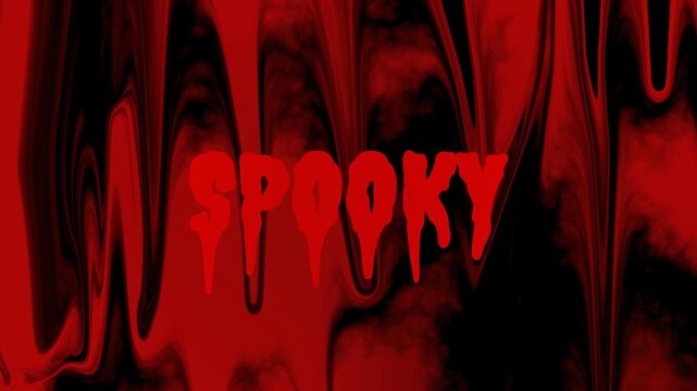 Spooky halloween horror text animation with dripping red lettering and dark distorted background