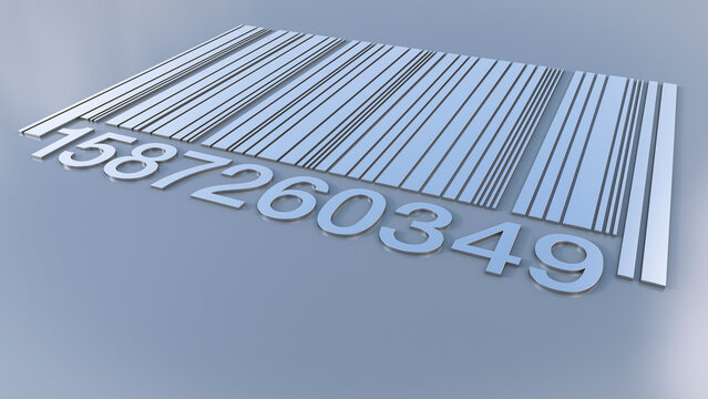 Barcode, close up, 3D-Rendering