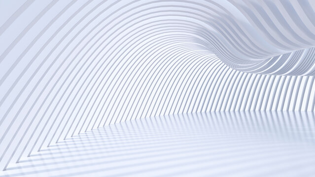 Empty hall in a modern building, 3D Rendering