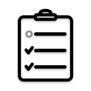 Minimalist Checklist Clipboard Icon with Check Marks and To Do List on White Background