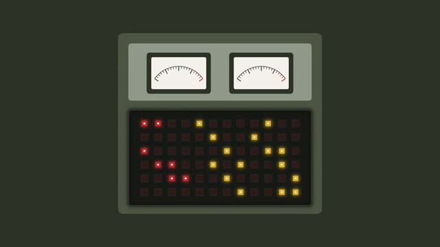 Vintage analog tape recorders and electronic control consoles