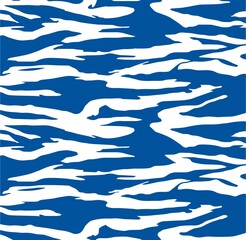 Obraz premium Blue and white abstract camouflage texture with bold irregular shapes