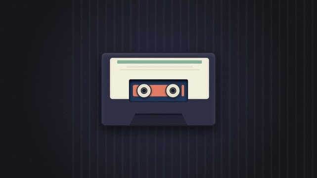 Vintage cassette tape graphic animation
