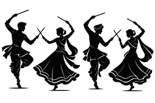 Vector design for garba and  dandiya dance vector design 