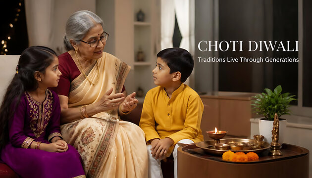 Grandmother sharing stories with grandchildren during a festival grandmother grandchildren storytelling festival tradition celebration togetherness generation intergenerational