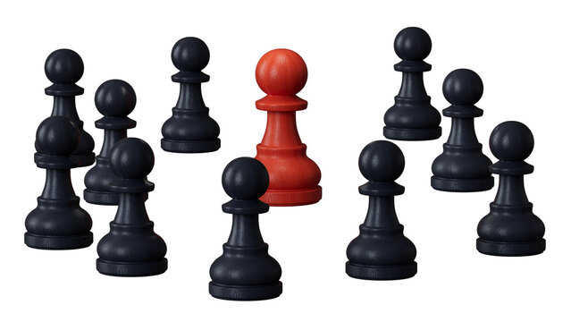 The conflict between two companies and a business, the rivalry of Leaders in blue and red leads a group of employees to compete, Staff recruitment.Supports PNG files