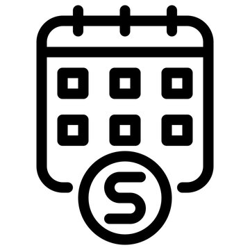 Payday Calendar Salary Date Schedule Line Icon