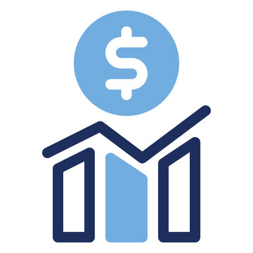 Dollar Coin Growth Chart Income Duo Tone Icon