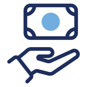 Hand Holding Money Salary Payment Duo Tone Icon