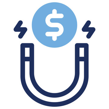 Money Magnet Salary Attraction Investment Duo Tone Icon